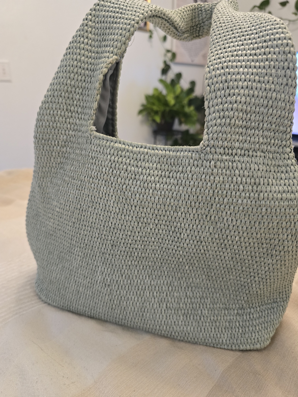 Forever 21 Woven Shoulder Bag in Sage Green